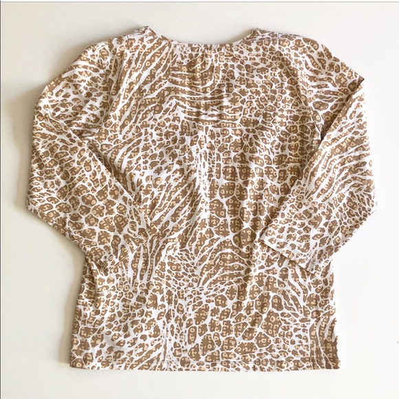 🔴 Ruby Rd. Animal Cheetah Safari Print Knit Top - Picture 3 of 5
